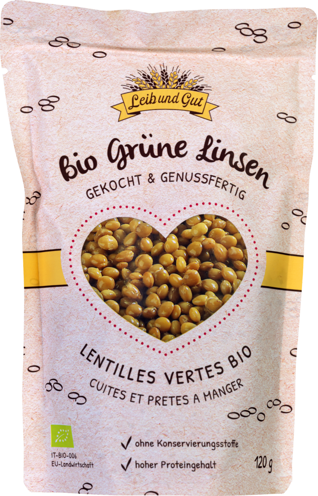 Leib und Gut Organic green lentils cooked (113469)