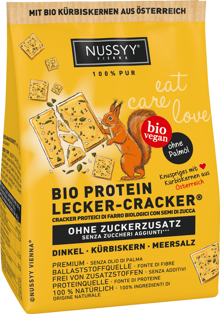 Nussyy Bio Protein Cracker – Dinkel Kürbiskern (113609)