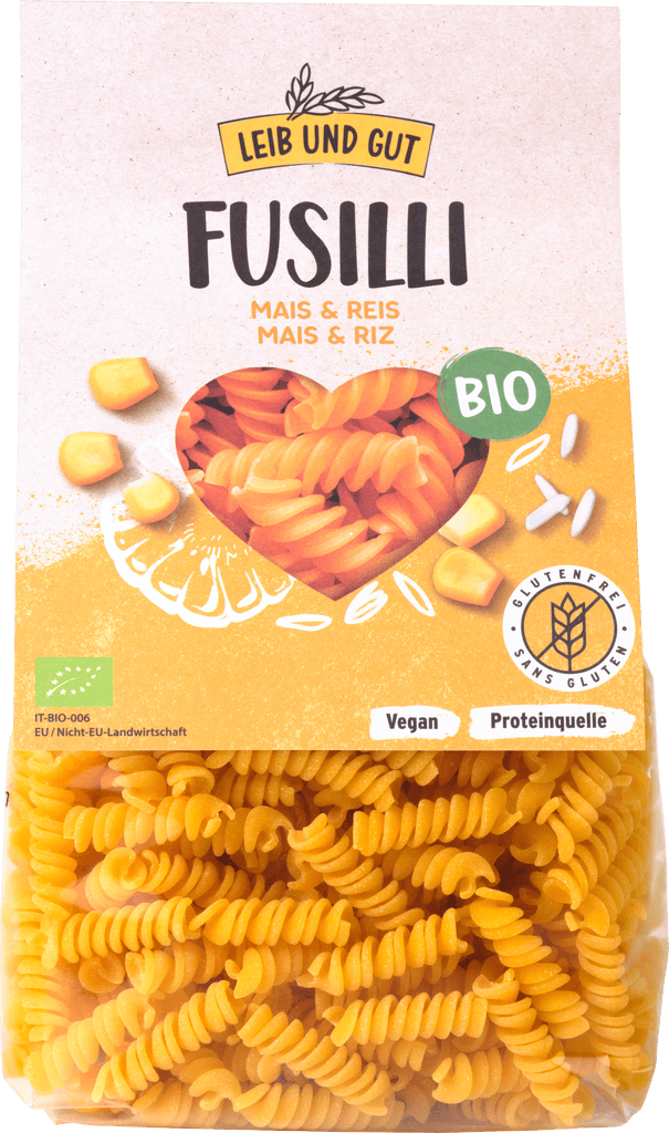 Leib und Gut Fusilli corn & rice ORGANIC – gluten free (113736)