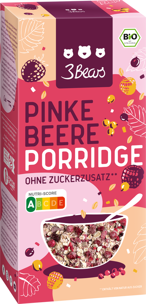 3Bears Organic porridge pink berry (113856)