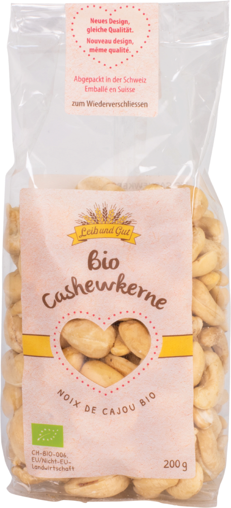 Leib und Gut Cashew kernels ORGANIC (25201)