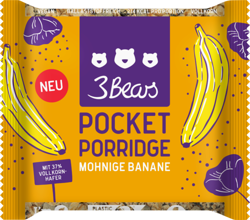 3Bears Pocket Porridge – banana poppy (113435)