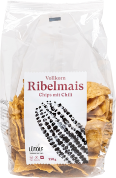 Lütolf Spezialitäten Vollkorn Ribelmais Chips mit Chili (113676)