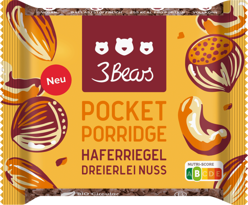 3Bears Pocket Porridge – 3 nuts (114060)